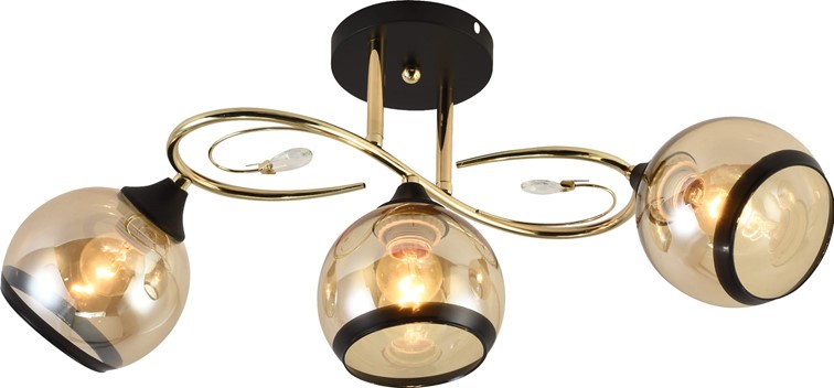 Żyrandol GABRIELLA 3 Chromowany/Bursztynowy