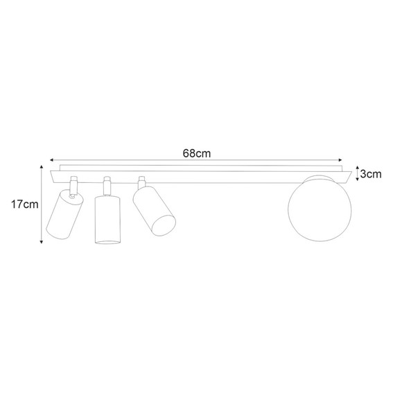 Lampa Sufitowa ALBIO K-4136 Czarny/Biały Matowy