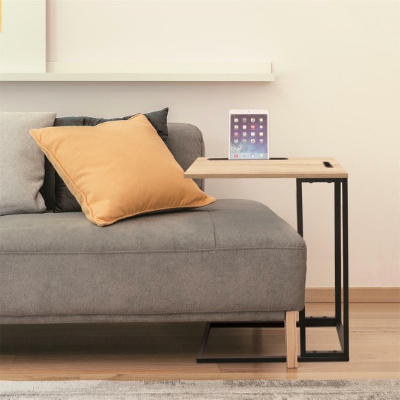 Stolik Boczny Stand 28x48x62 Czarny/Dąb