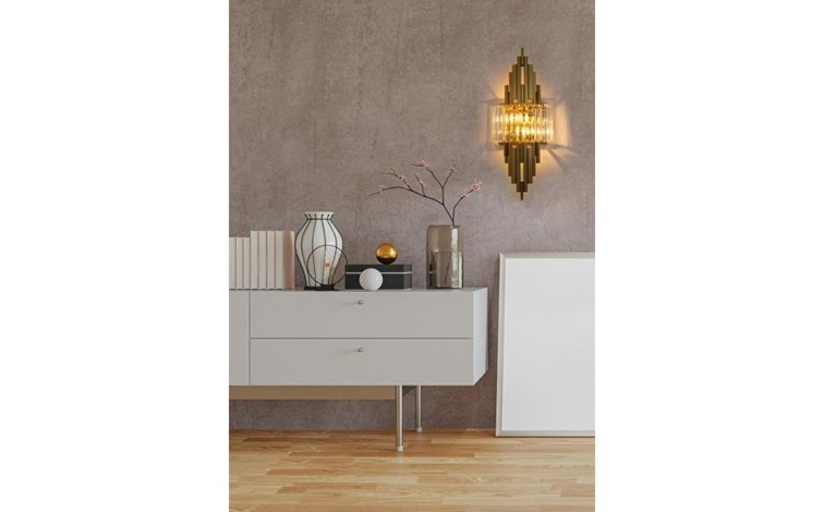 Lampa Ścienna TOWERS Złoty/Transparentny