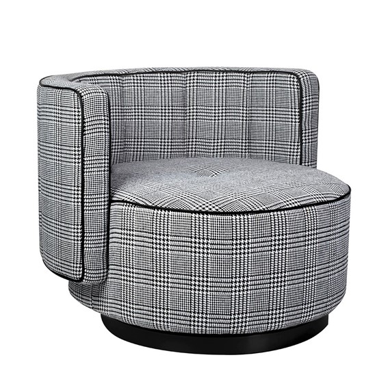 Fotel Obrotowy TONDO Biały/Czarny