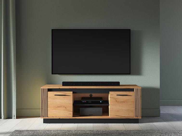 Szafka RTV URSO 08 Craft Złoty/Czarny