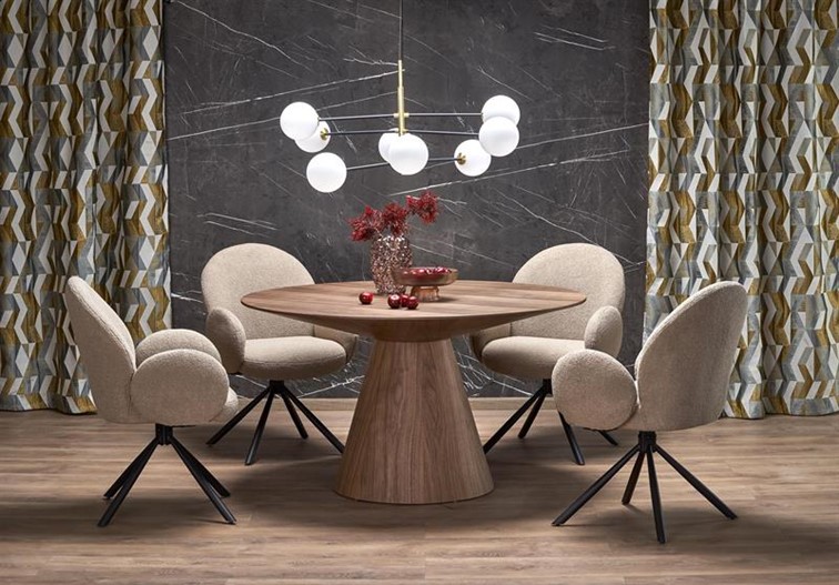 Stół Okrągły HENDERSON fi136 Orzechowy