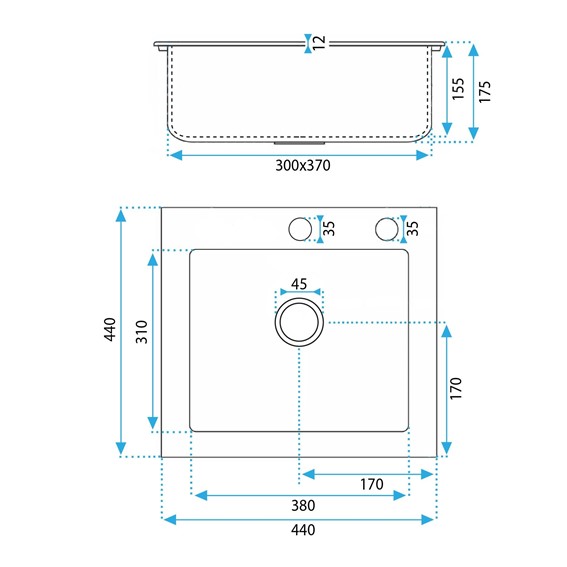 Zlewozmywak Granitowy WEST + Syfon Czarny Metalik