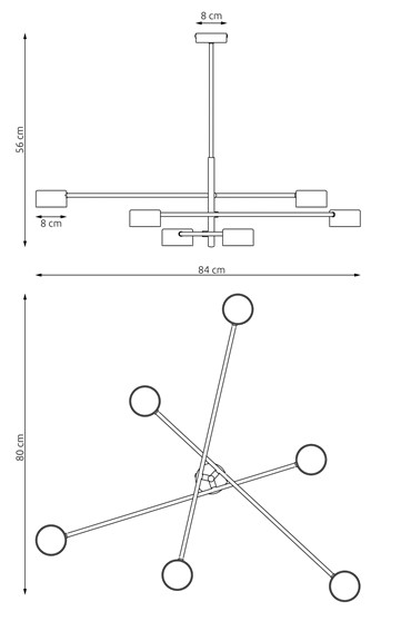 Lampa Sufitowa NATSU 6 Czarny