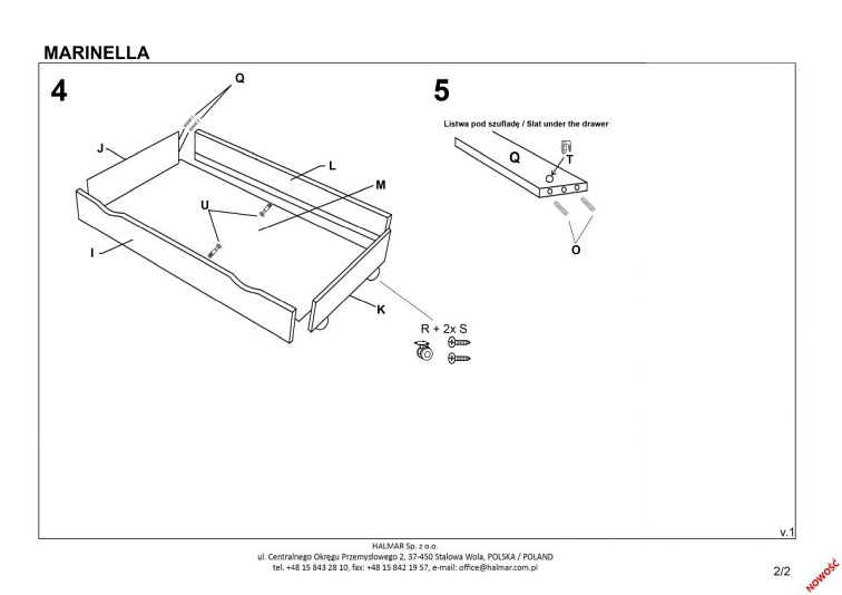 Łóżko dziecięce MARINELLA 80x160 Biały