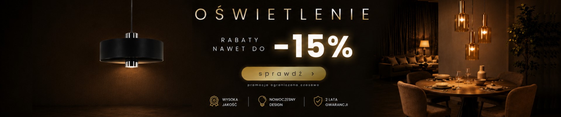 Grafika banera: Oświetlenie -15%