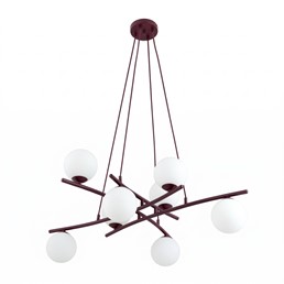 Lampa Wisząca ESSA 8 Burgundowy/Opal