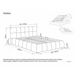 Łóżko PARMA Raven 160x200cm Beżowy