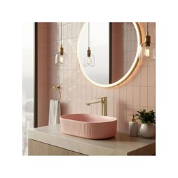 Bateria Umywalkowa Wysoka DROP Złoty Szczotkowany