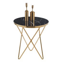 Ława L11-FX (G) fi50 Czarny Marmur/Złoty