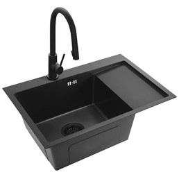 Zlewozmywak Stalowy Fin Czarny