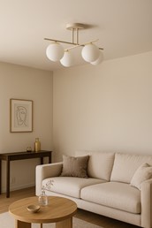 Lampa Sufitowa SAVIA K-5793 Biały/Beż/Złoty