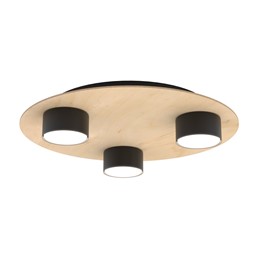 Lampa Sufitowa PIXO 3 WOOD Czarny/Dąb