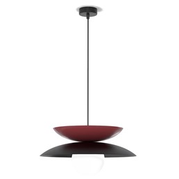 Lampa Wisząca NAGOYA 1 Czarny/Burgundowy