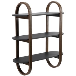 Półka Ścienna BELLWOOD Czarny/Orzech