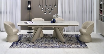 Stół Rozkładany SALIX (180-260)x90 cm Trawertyn/Kaszmir