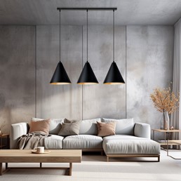 Lampa Wisząca REBEL 3 Czarny/Złoty