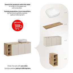 Zestaw Meblowy NIKA 140cm Dąb Artisan/Kaszmirowy Mat