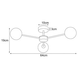 Lampa Sufitowa JUKON K-5713 Bursztynowy/Beż