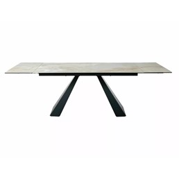 Stół Rozkładany SALVADORE Ceramic (240-160)x90cm Beż Połysk/Czarny Mat