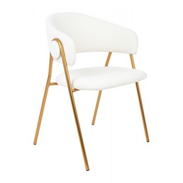 Krzesło VERSO BOUCLE Biały/Złoty