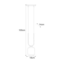 Lampa Wisząca CONI K-5580 Czarny/Bursztynowy