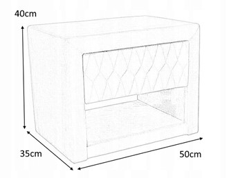 Szafka Nocna AZURRO Velvet Szary Bluvel 14