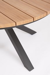 Stół Ogrodowy ZELMAR  Fi130cm Brązowy/Czarny