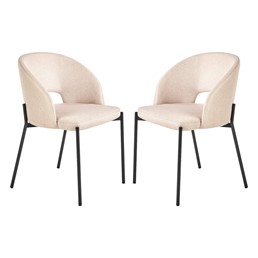 Zestaw 2x Krzesło K373 Czarny/Beżowy