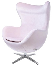 Fotel EGG Szeroki Velvet Jasny Różowy