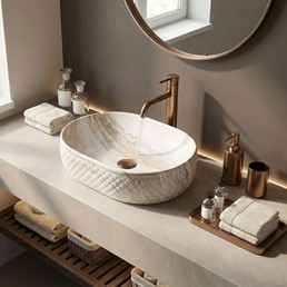 Umywalka Nablatowa OKTAWIA SATURN Beżowy