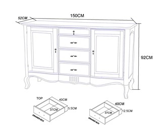 Komoda Venezia Bianco VEB803K 52x150x92 Jasny Beż