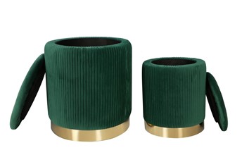 Zestaw Puf Velvet P4-FX Zielony/Złoty