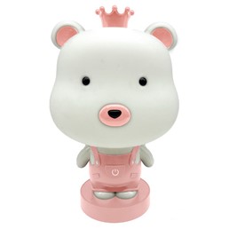 Lampka Dekoracyjna Misiek z Koroną Różowy