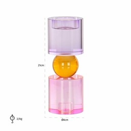 Świecznik ZAHRA L Wielokolorowy