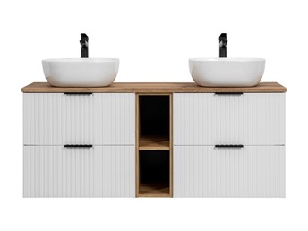 Zestaw Mebli Łazienkowych ADW B UN 6252 140 cm Biały/Dąb