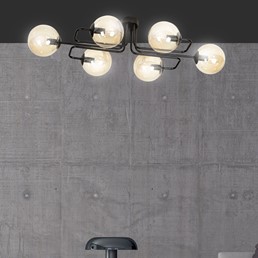 Lampa Sufitowa BRENDI 6A Czarny/Miodowy