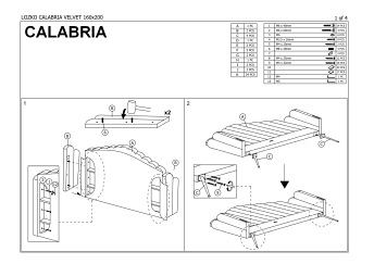 ŁÓŻKO CALABRIA VELVET 160x200 KOLOR SZARY/ZŁO