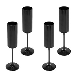 Komplet (4 szt.) Kieliszek do Szampana SHP CURLY 185ml Czarny