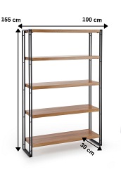 BOLIVAR REG2 regał dąb złoty / czarny (1p=1sz