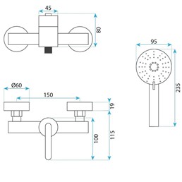 Bateria Prysznicowa ONTARIO Miedź Szczotkowana