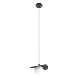 Lampa Wisząca FLORA 1 Czarny/Opal