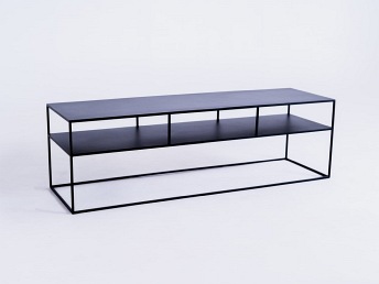 Stolik RTV Tensio 2 Floor Metal 150x45 Czarny