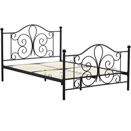 Łóżko Metalowe PANAMA 140x200 cm Czarny
