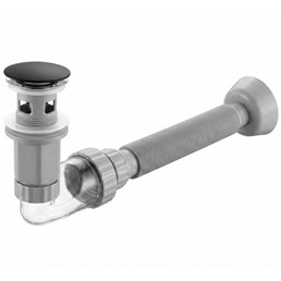 Syfon Umywalkowy z Korkiem Klik-klak FLOW Czarny