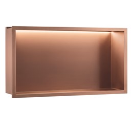 Półka Łazienkowa Wnękowa LED 30x60cm Miedź Szczotkowana