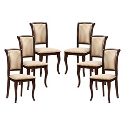 Zestaw 6x Krzesło MN-SC Ciemny Orzech Tap.19