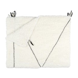 Koc Pled SHERPA Biały z Czarnym Wzorem