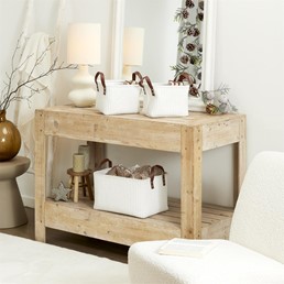 Zestaw 3 Koszy Sztruks Biały